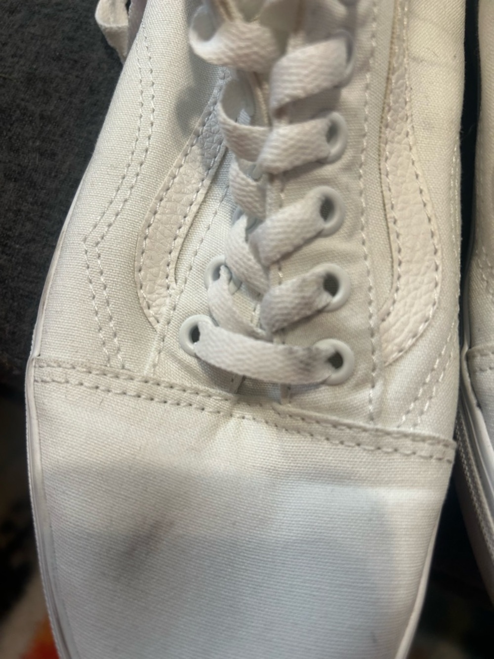White Canvas Low-Top Sneakers